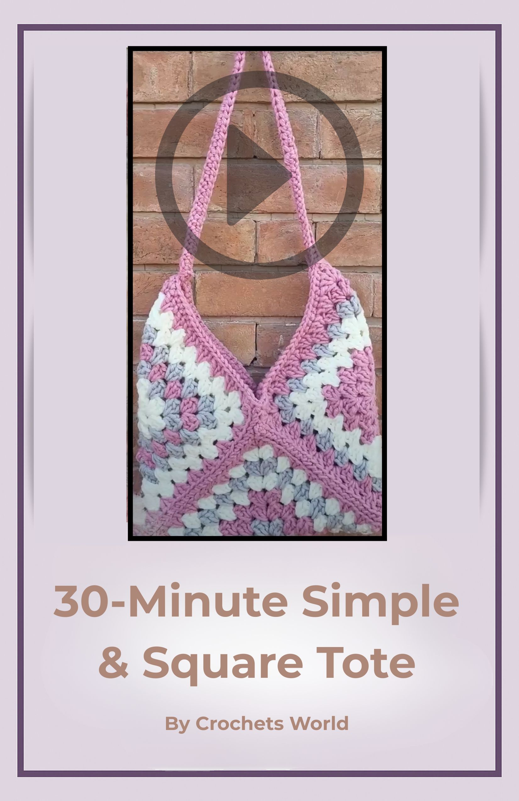 Crochet tote bag, a beginner project that joins squares into a usable bag